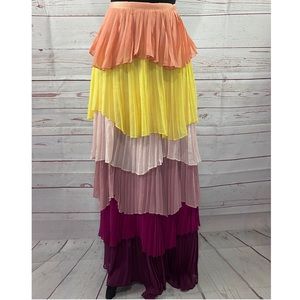 Fashion Nova Rainbow Layered Ruffle Skirt